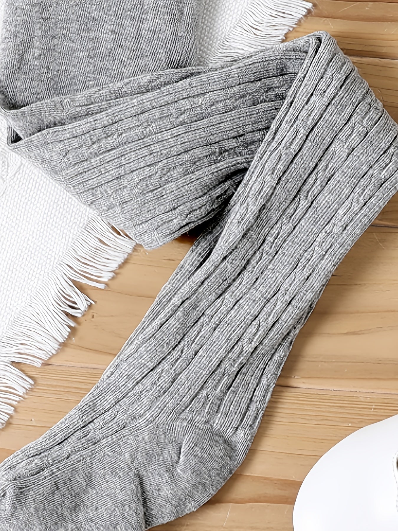Girls Cable Knit Pattern Leggings Cotton Thermal Stockings