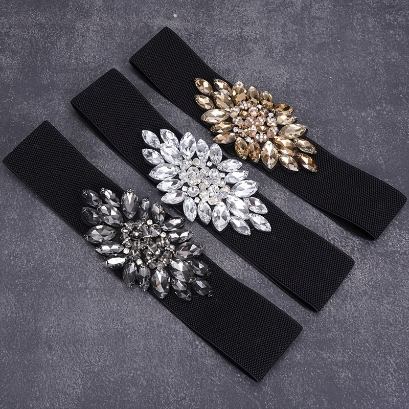Rhinestone Elastic Band Vintage Waist Belt