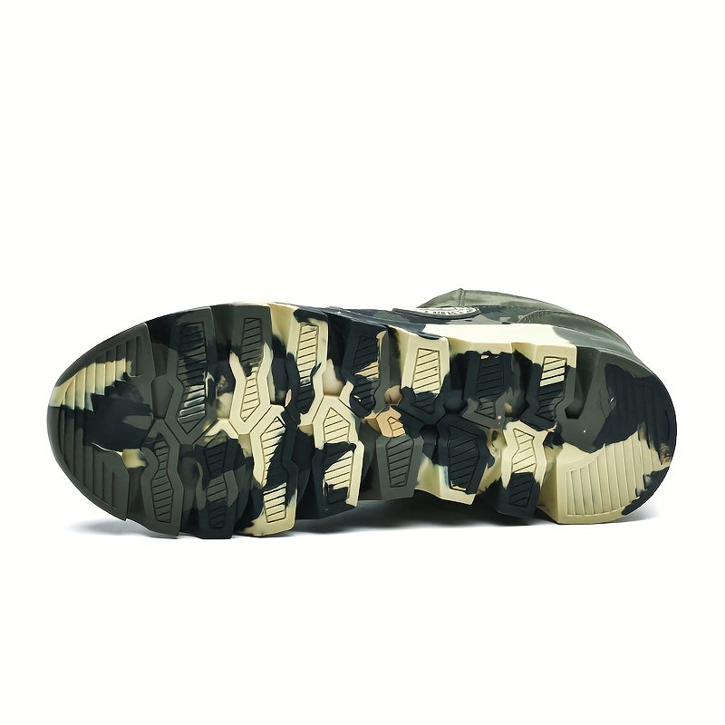 Women's Camo Combat Boots High Soft Sole Round Toe Non slip Outdoor Hiking Shoes