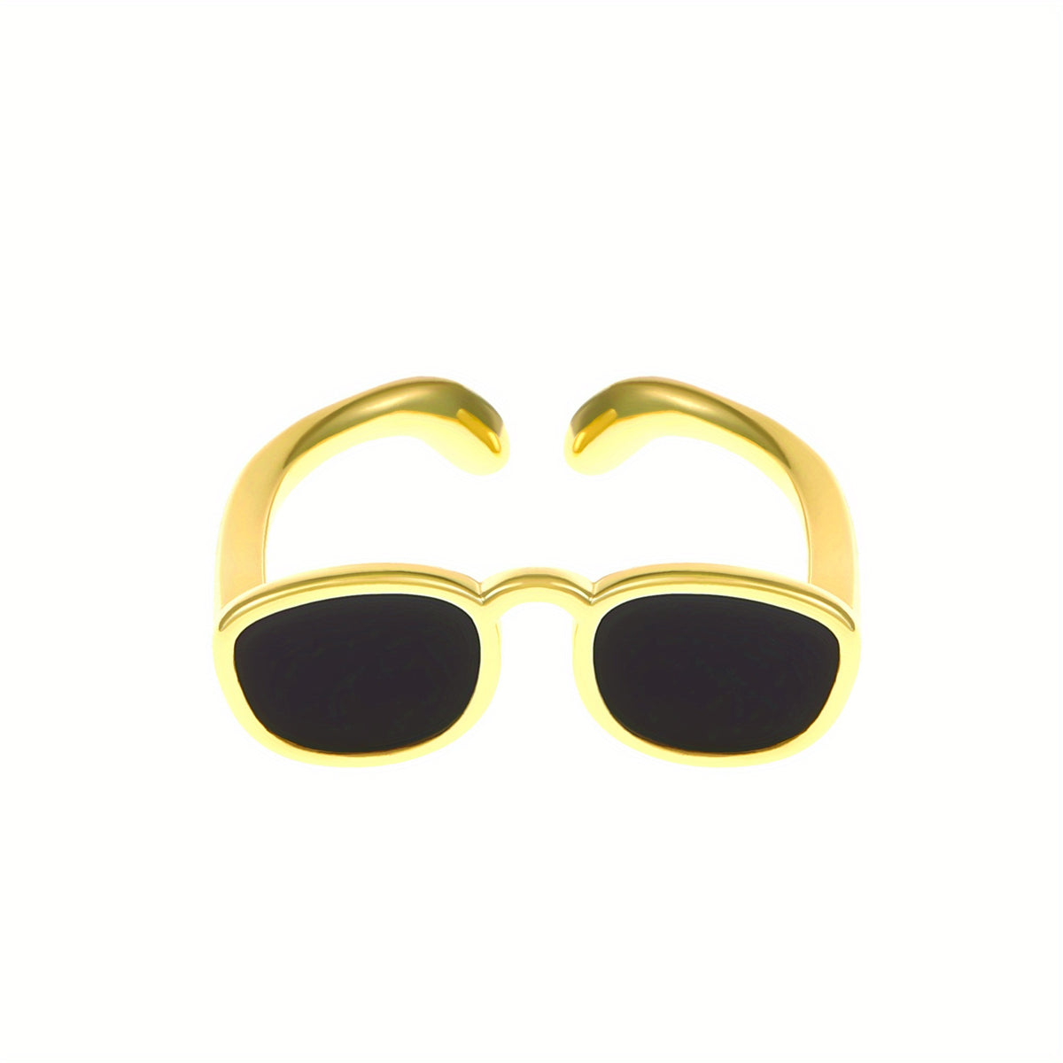 Adjustable Glass Ring 14k Plated Couple Ring