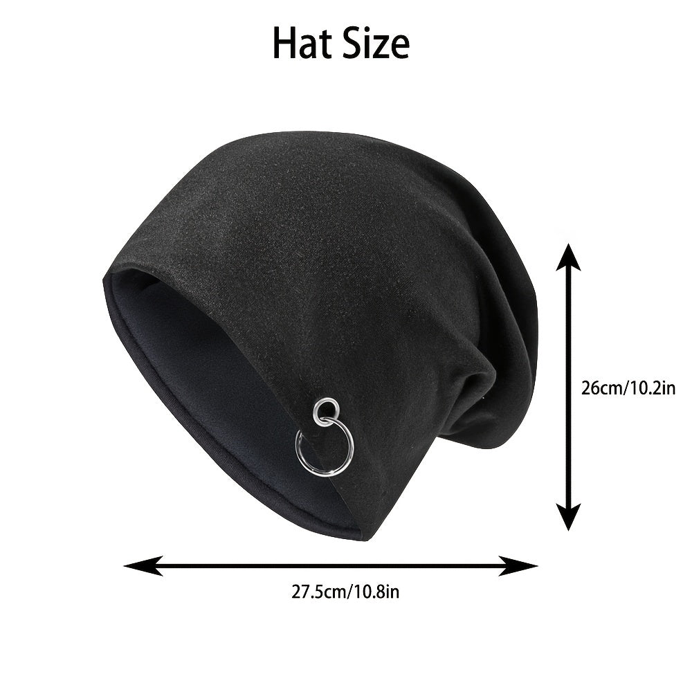 Iron Ring Stretch Beanie Elastic Soft Knit Hat Casual Warm Unisex