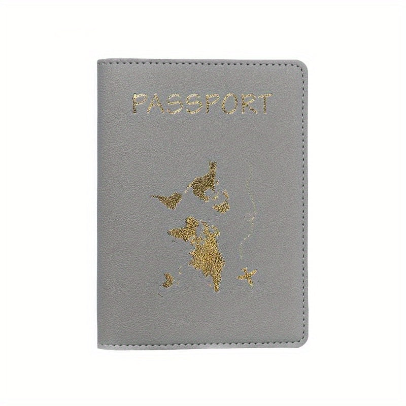 Map Pattern Passport Cover Holder Travel Case Unisex