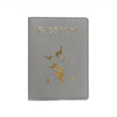 Map Pattern Passport Cover Holder Travel Case Unisex