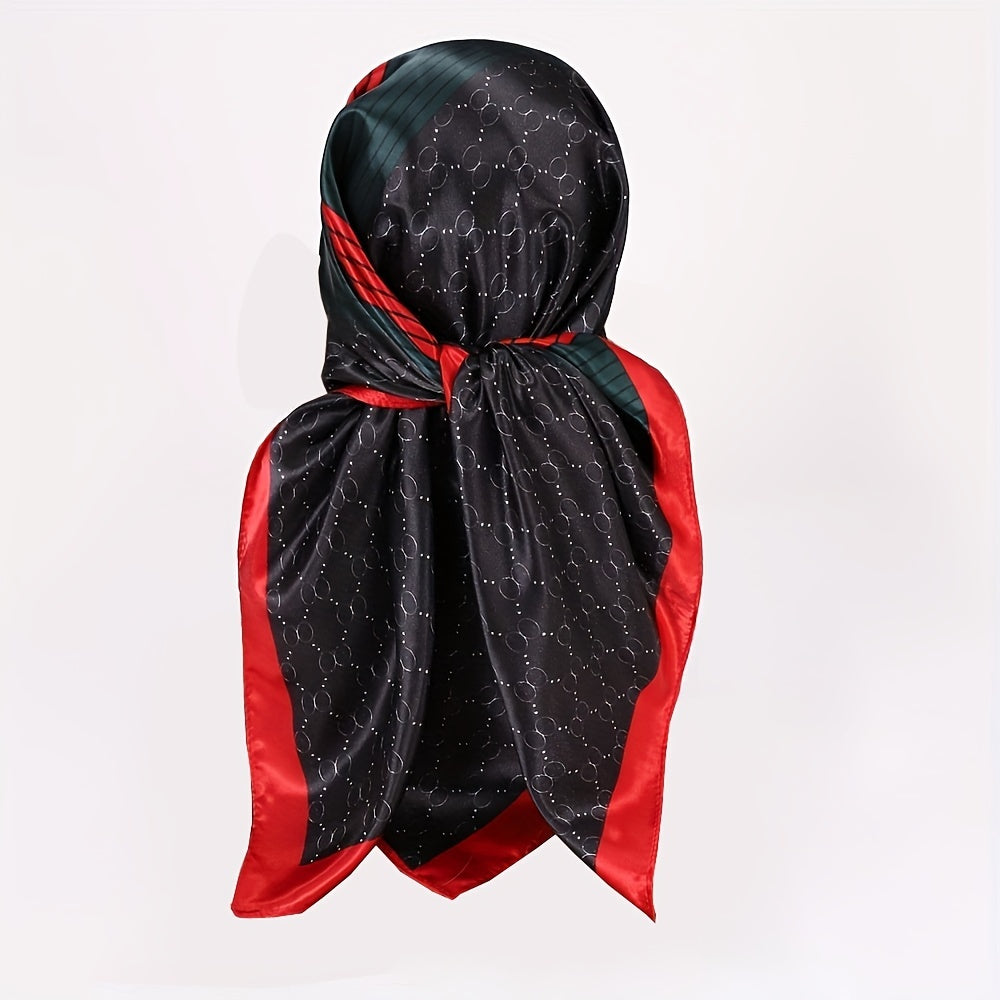 Unisex Motorcycle Striped Bandana Scarf with Flower Pattern