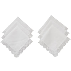 6pcs Lace Trim Handkerchief Set for Wedding Decoration DIY