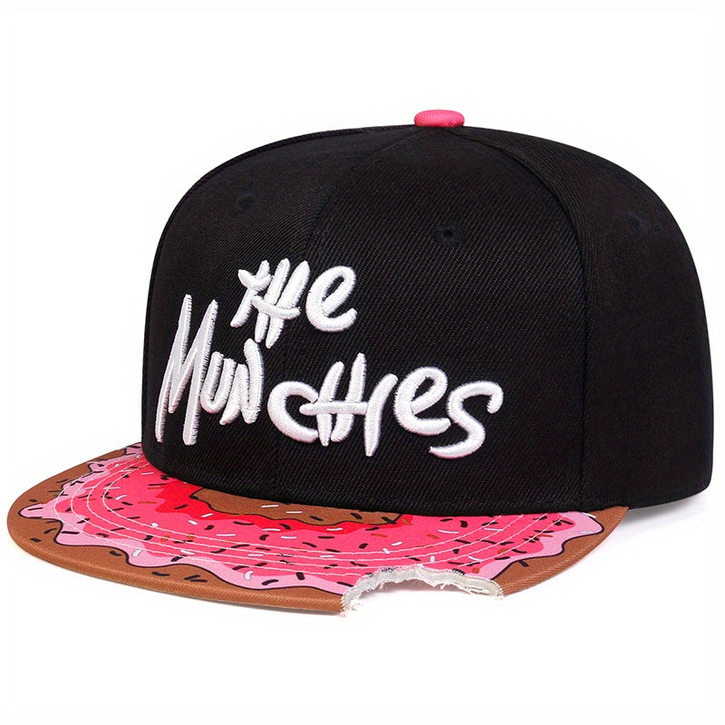 Donut Print Snapback Cap Unisex Hip Hop Hat Embroidery Cap For Women