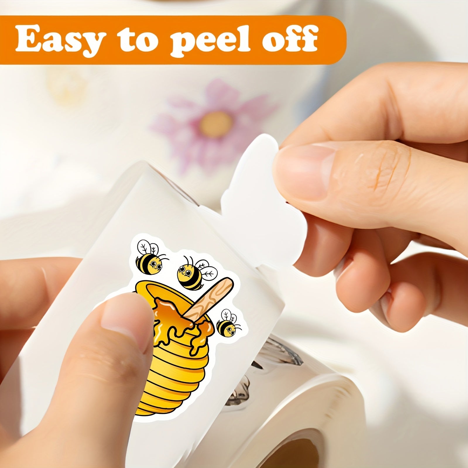 500pcs Bee Roll Stickers 10 Styles for Kids Parties Scrapbooks Greeting Cards