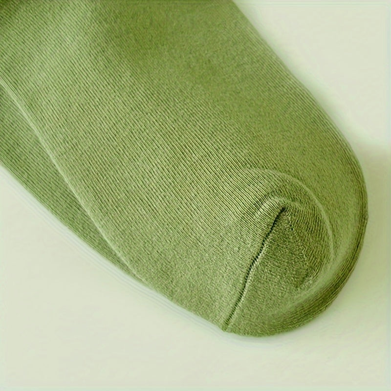 3 Pairs Solid Socks Comfy & Soft Mid Tube Stockings Women's Hosiery