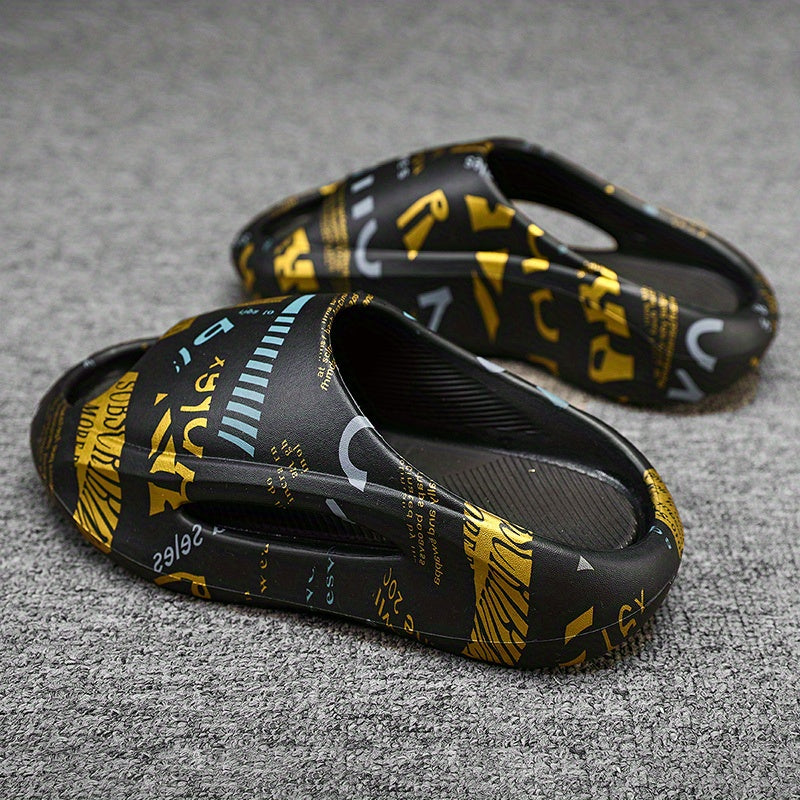Men's Non Slip Slides Lightweight Open Toe Quick Dry Slippers