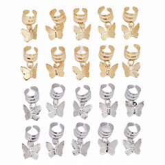 20pcs Hair Beads Spiral Coils Butterfly Dreadlock Braids Rings Clips
