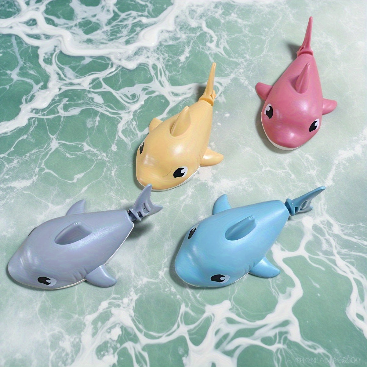 Summer Playful Sharks Bath Toy Set for Kids and Parents