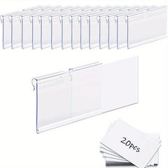 Clear Plastic Basket Labels Clip 20PCS