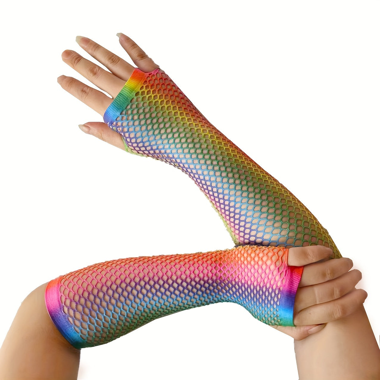 Rainbow Gradient Half Finger Gloves LGBT Pride Accessories