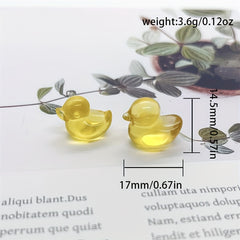 Yellow Fluorite Duck Carving Healing Crystal Natural Stone