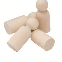 10pcs 65mm Wooden Peg Doll Bodies Unfinished People Shapes Angel Dolls DIY Craft