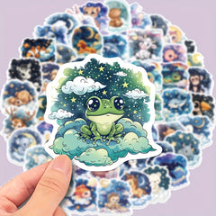 60pcs Reusable Adhesive Stickers Animals & Creatures Starry Night Designs