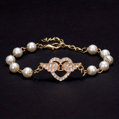 Y2K Faux Pearls Beaded Chain Bracelet for Women