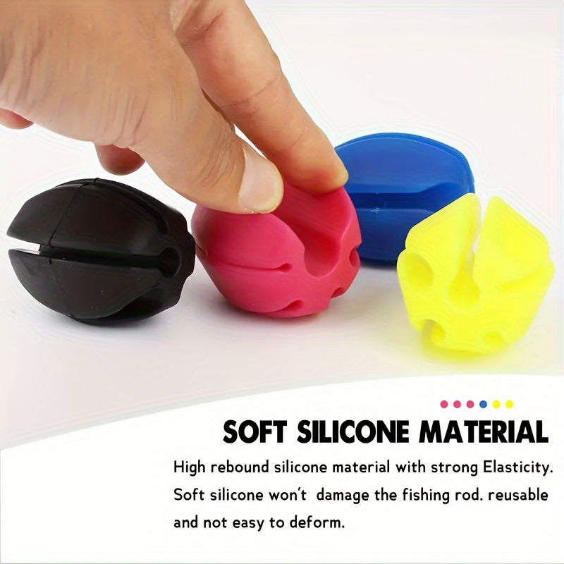 2pcs Silicone Fishing Rod Holder Ball Fishing Pole Storage Ball