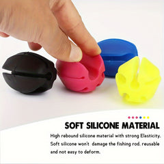 2pcs Silicone Fishing Rod Holder Ball Fishing Pole Storage Ball