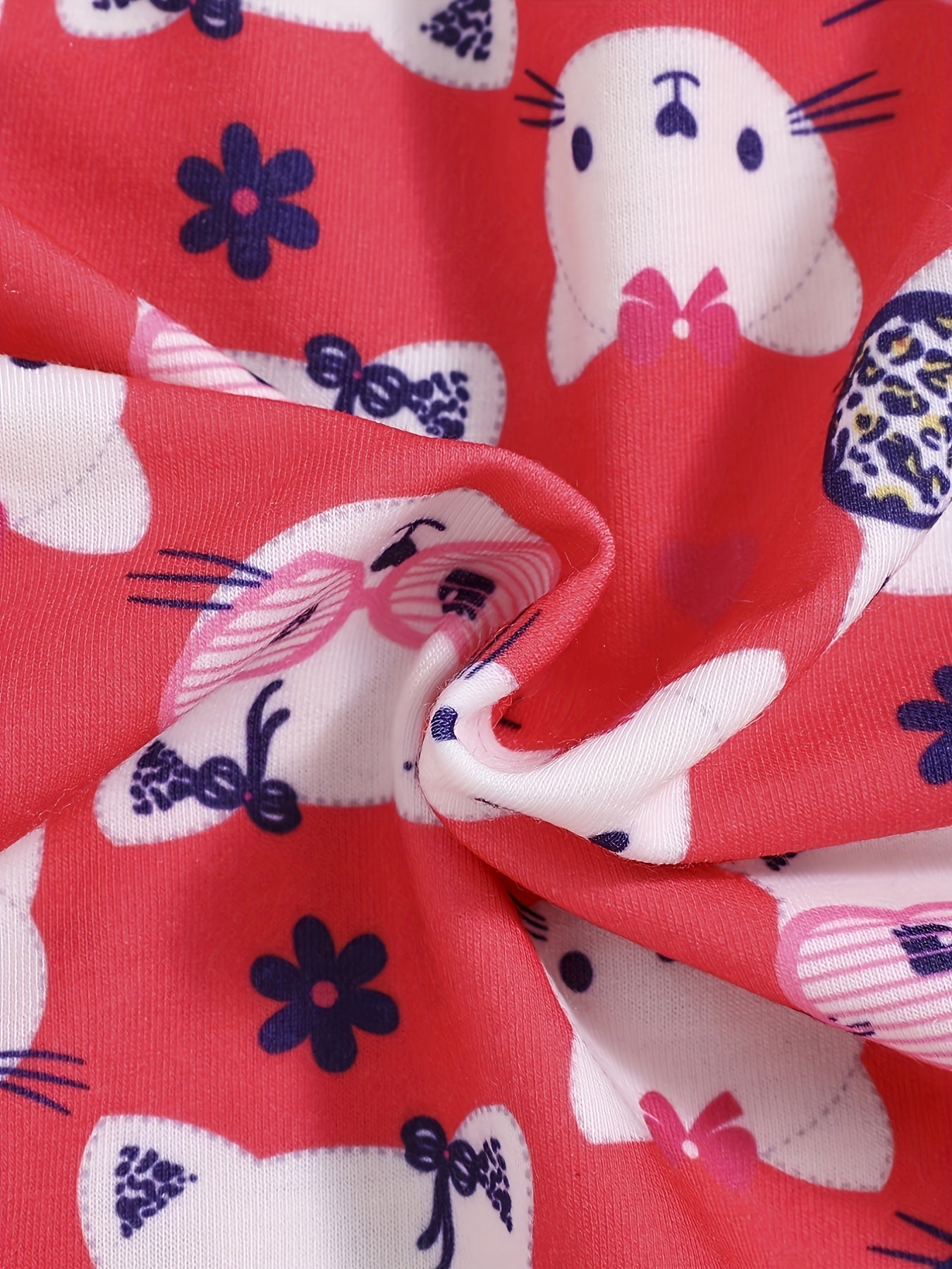 Girls Cartoon Kitten Print Hooded Windbreaker Jacket