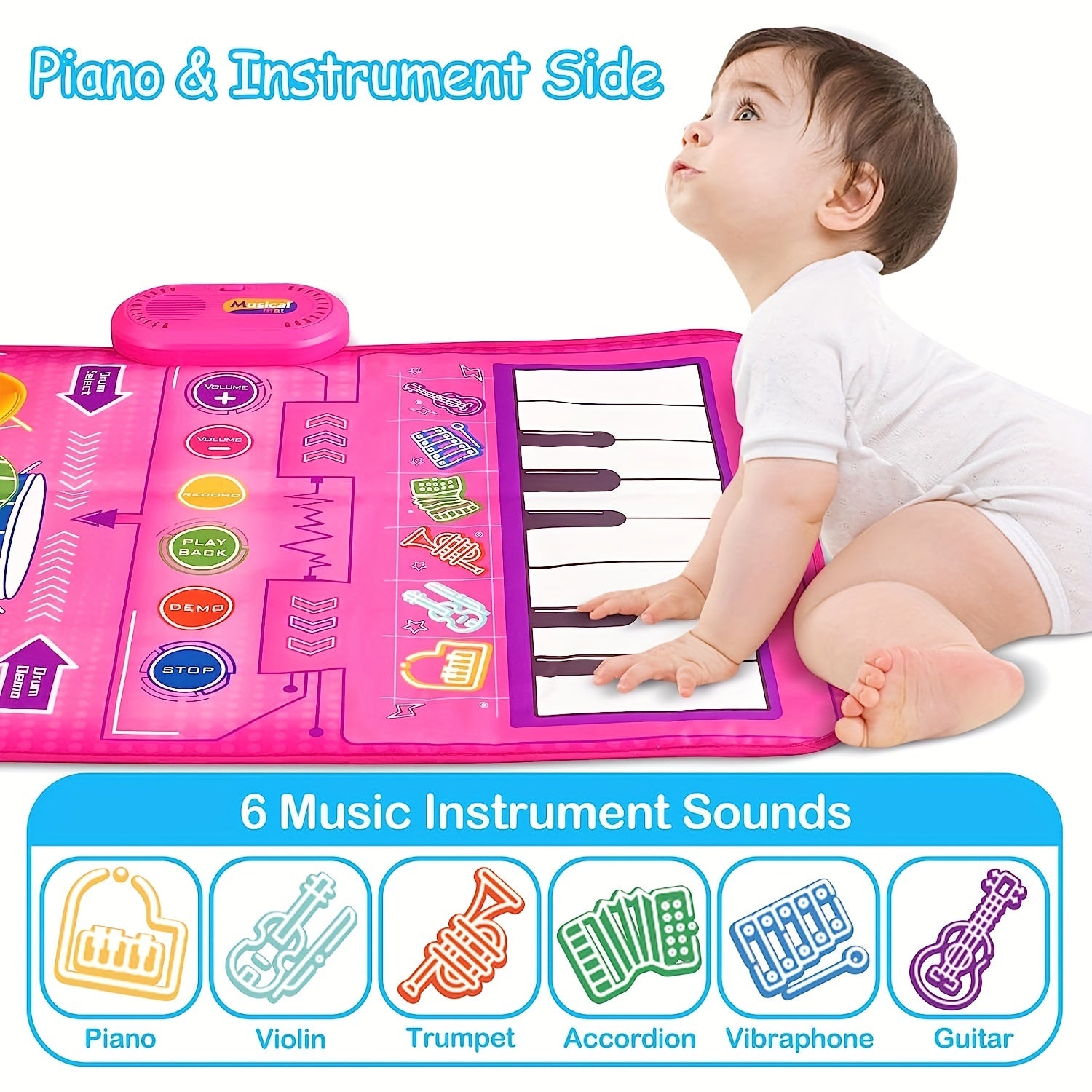 2 in 1 Baby Piano Keyboard & Drum Floor Mat