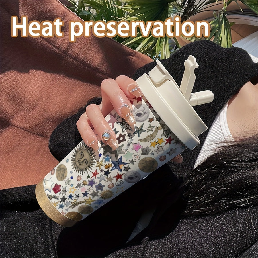 530ML Star Sun Face Coffee Mug Thermal Insulation Dual Drinking Mug for Students