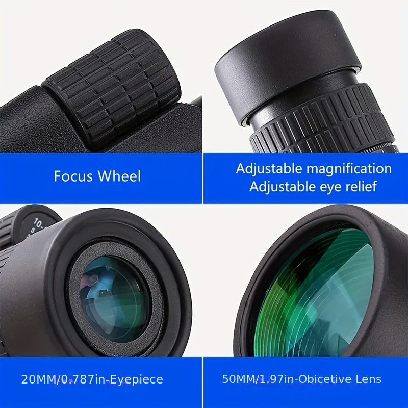 High Power 30x50 Zoom Monocular Telescope With Bak4 Lens