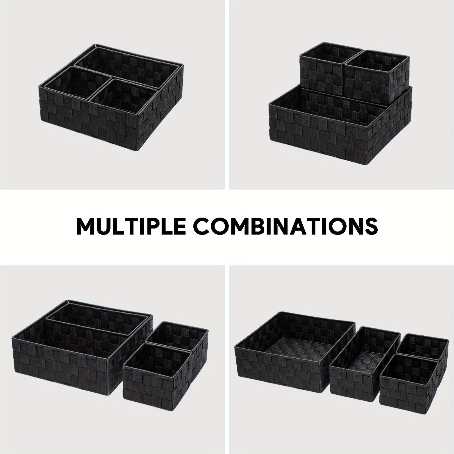 Stylish Small Woven Storage Baskets Set of 3