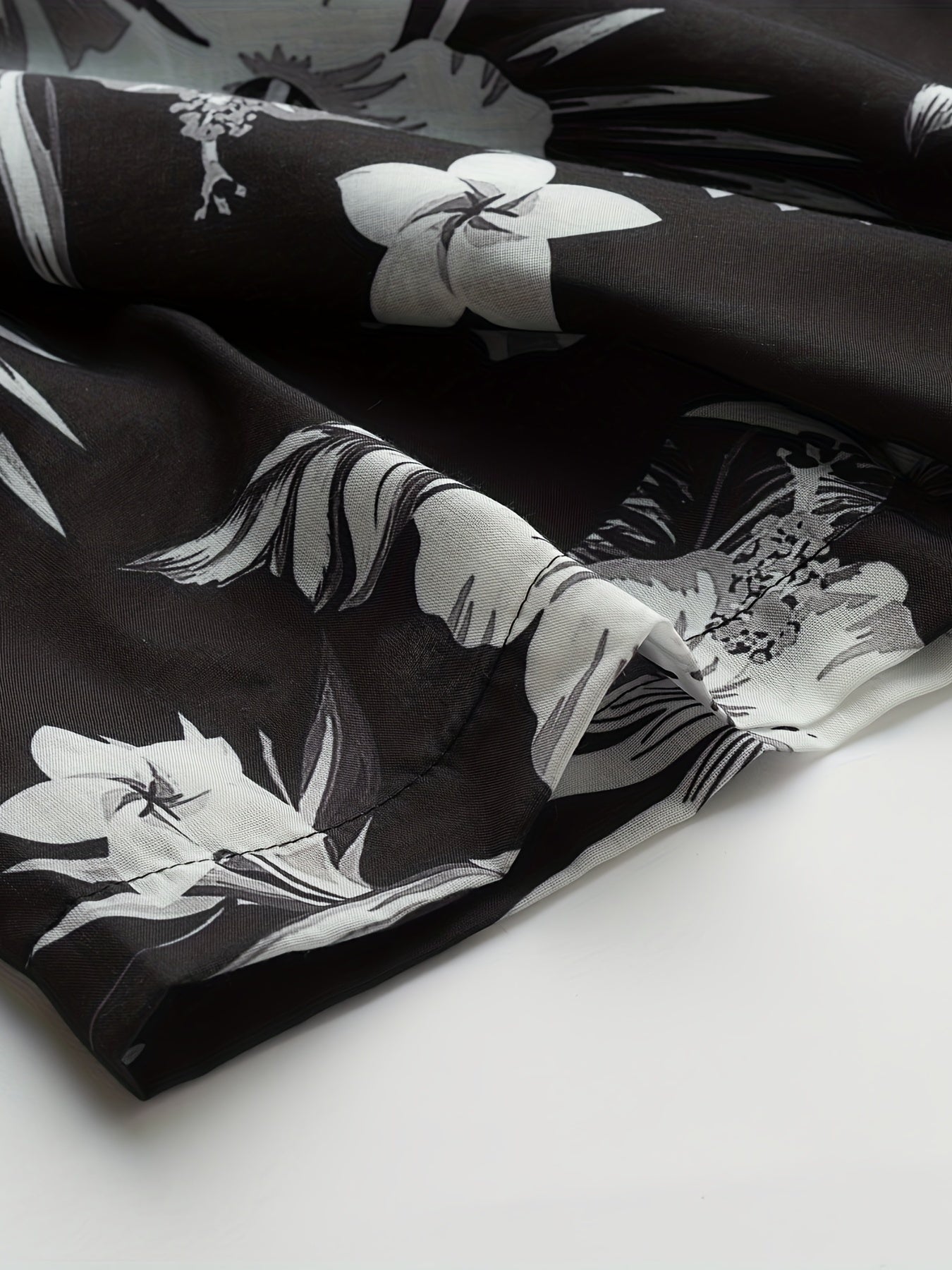 Men's Flower Print Casual Shirt Short Sleeve