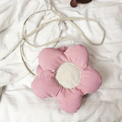 Flower Shape Puff Shoulder Bag Zipper Nylon Crossbody Bag