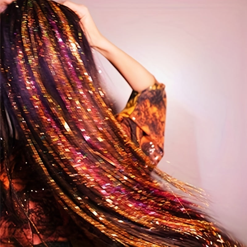 Hair Tinsel Kit With Tool Tinsel Hair Extensions 12 Colors Fairy Hair Tinsel