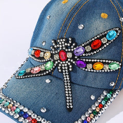 Dragonfly Patch Baseball Cap Distressed Dad Hat Sun Hats For Women