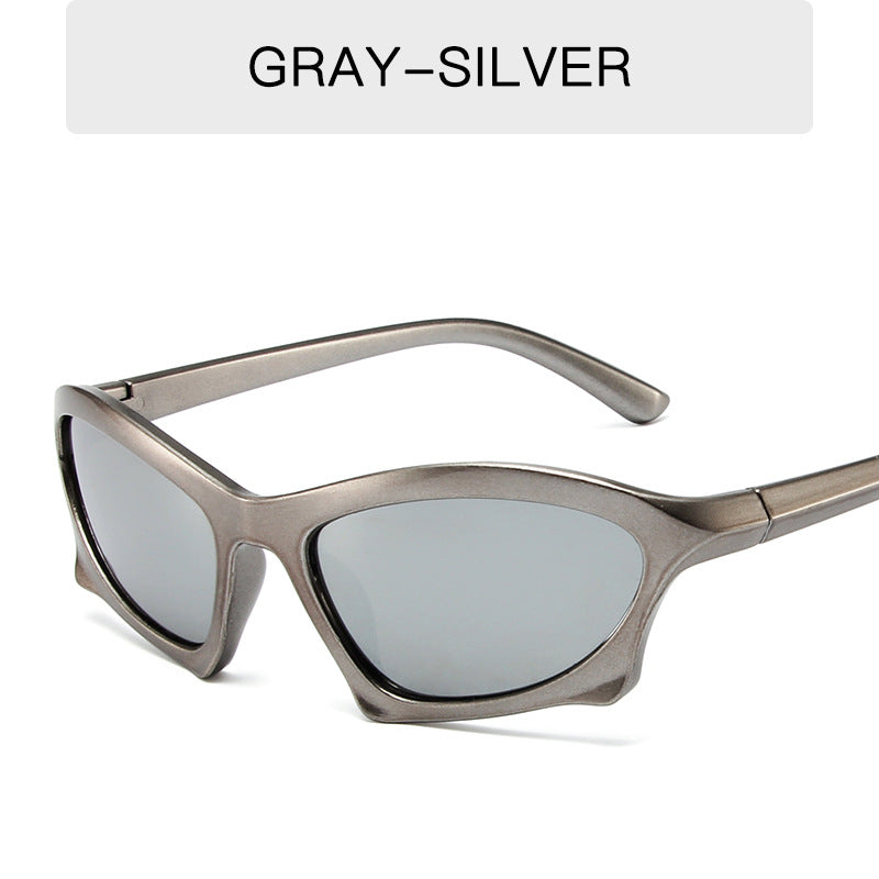 Y2k Around Sun Glasses Wrap Vintage Shades Bat Eyeglasses