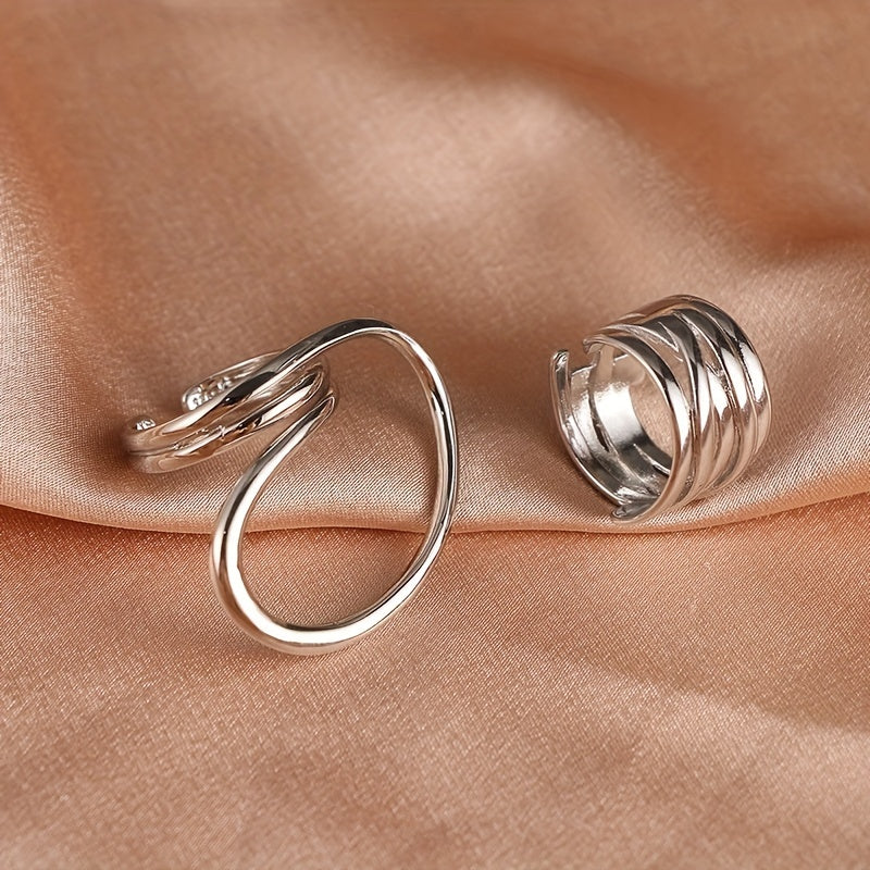 Alloy Metal Geometric Ring Adjustable