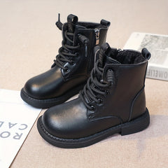 Boys' Casual Plus Fleece Ankle Boots With Zipper