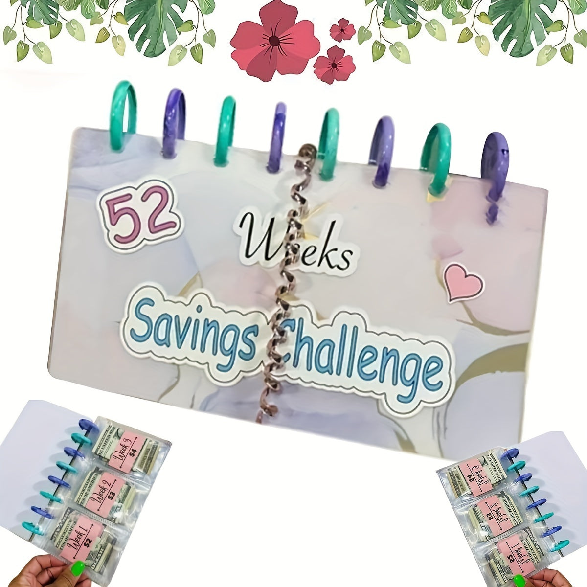 1pc Savings Binder 52 Week Savings Challenge Binder Reusable Budget Book