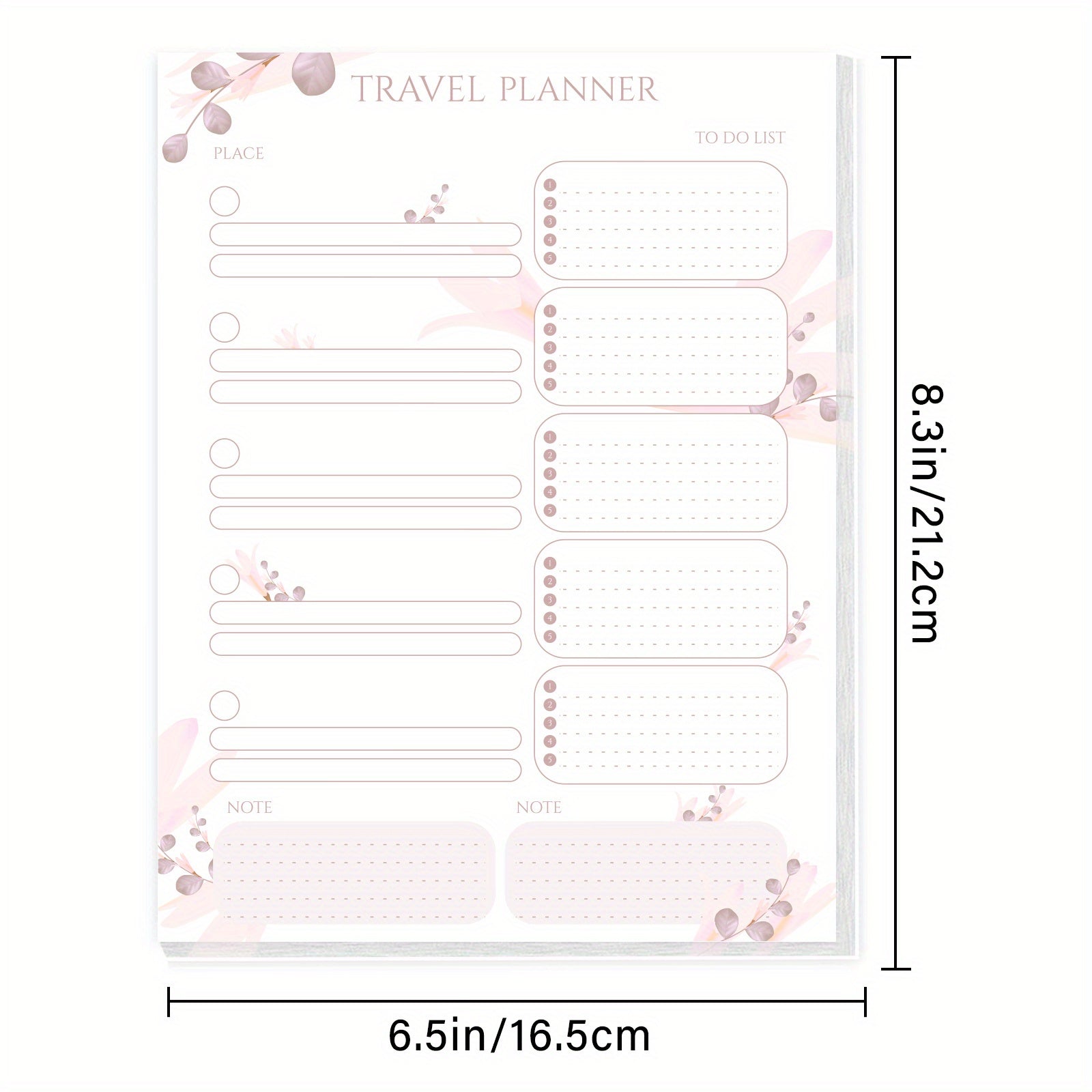 BUBU Travel Planner To Do List Pad Travel Places Notes Undated Organizer