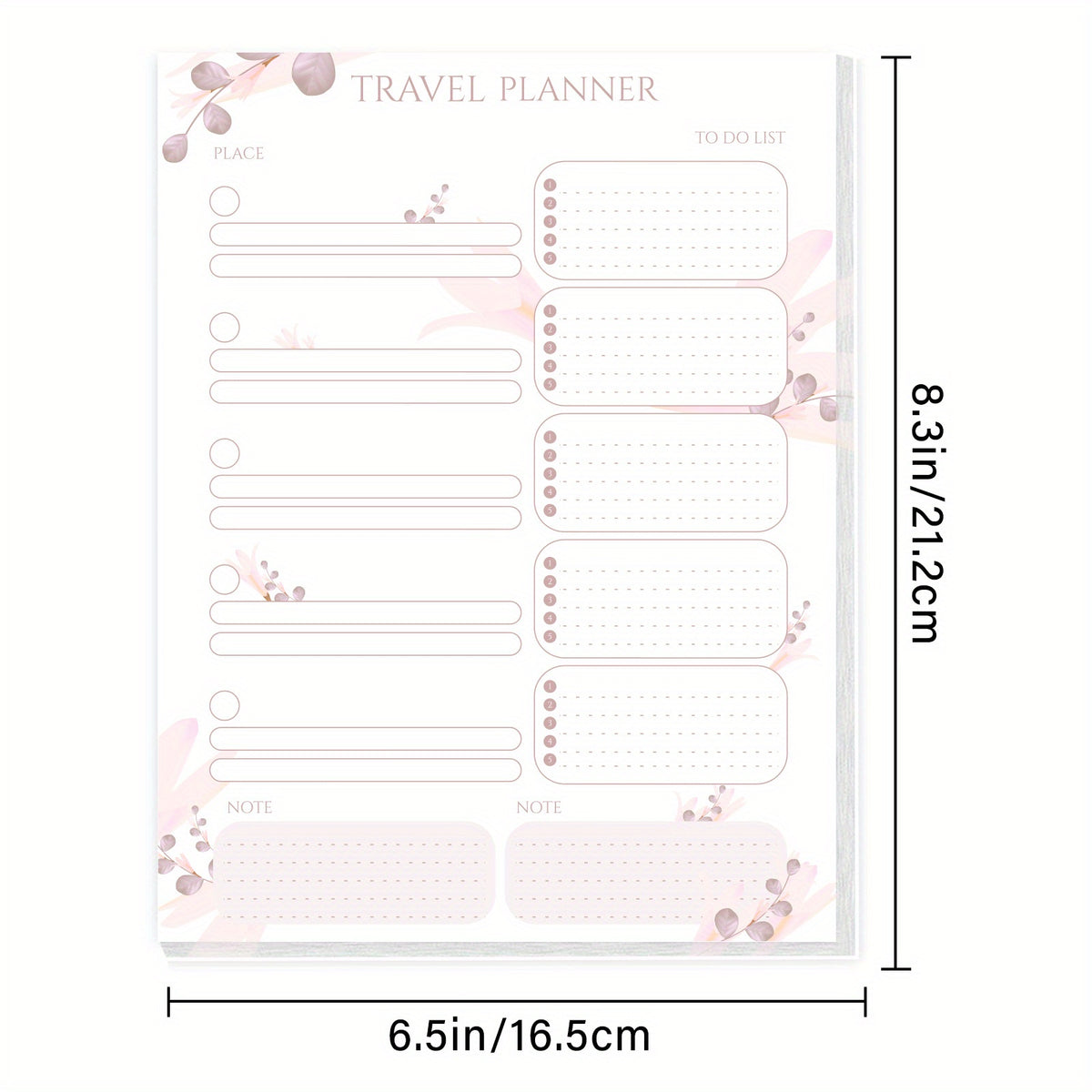 BUBU Travel Planner To Do List Pad Travel Places Notes Undated Organizer