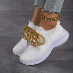 Women's Breathable Knit Chunky Sneakers Outdoor Shoes