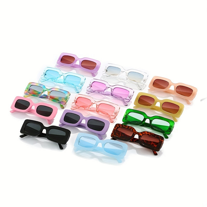 Y2K Rectangle Sunglasses Candy Jelly Glasses UV400