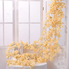 Artificial Cherry Rattan Decorative Flower Vine 70in 135pcs Flower