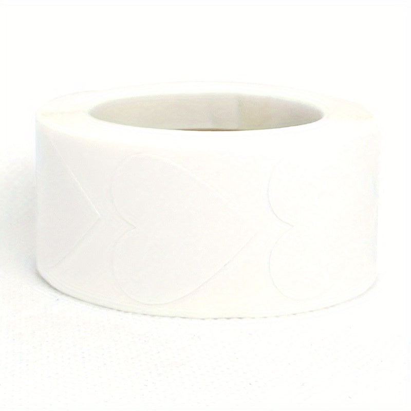 500 Blank Love Stickers Heart Shaped Self-Adhesive Labels