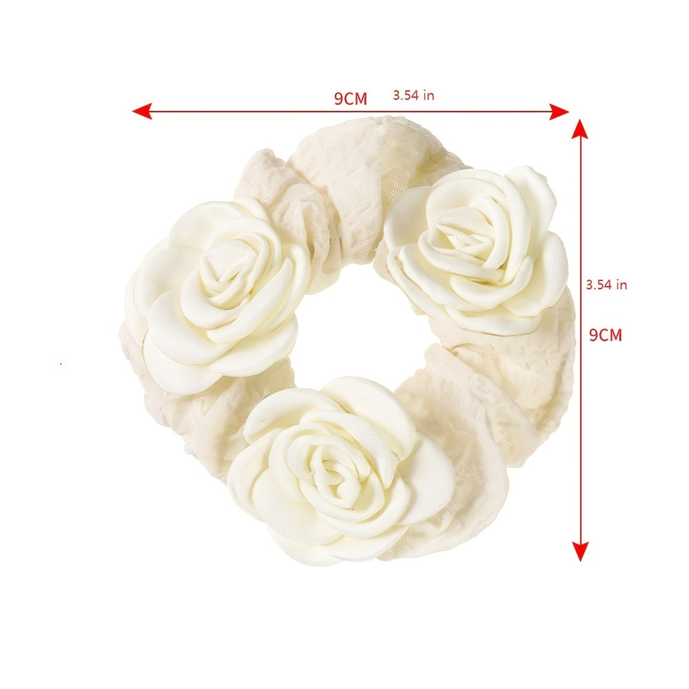 Fabric Rose Scrunchie Hair Tie Hair Accessories Hair Scrunchie Head Tie