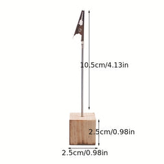 Wooden Business Card Holder Crocodile Clip Message Clip