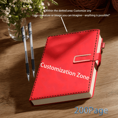 Personalized A5 Faux Leather Notebook with Custom Logo, Name, and Image
