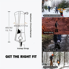 2PCS Waterproof Leg Gaiters for Hiking Walking Camping Climbing