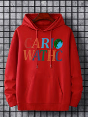 Men's Colorful Letter Print Hoodie - Breathable Drawstring Sweatshirt