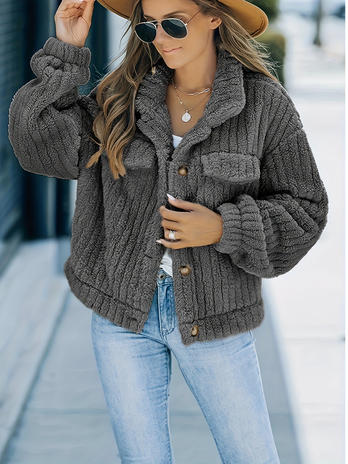 Faux Fur Trucker Jacket for Fall & Winter