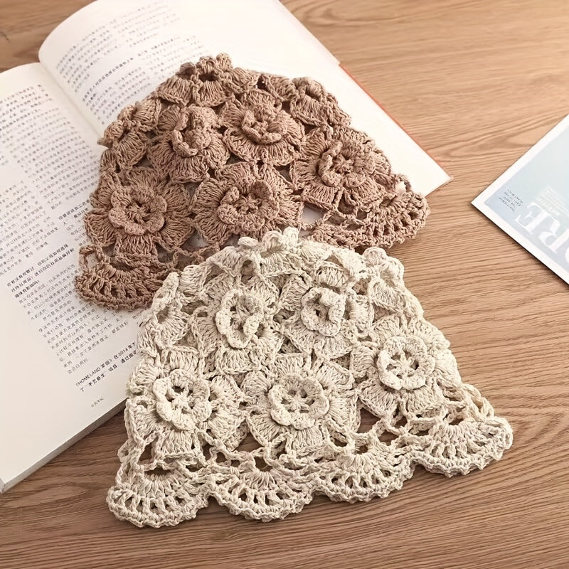 Soft Crochet Hollow Beanie Hat For Women Knitted Slouch