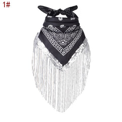 Sequins Tassel Polyester Scarf Women Bandana